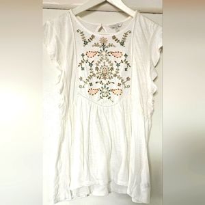 Lucky Brand - White Embroidery Top - Size M - NWOT